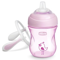 Copo Transition Cup 4M+ Menina Rosa - Chicco | Bico Silicone Macio e Anti-Vazamento - imagem 1