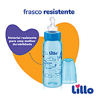 Mamadeira Azul Divertida 240ml Lillo: Bico Silicone Macio - imagem 2