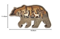 Urso de Madeira Multicamadas MACLARONX - Estatueta Rústica para Decoração de Mesa e Prateleira - imagem 4