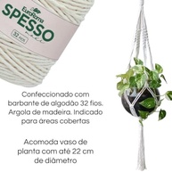Suporte de Macramê para Vasos de Planta 70cm - Decoração Elegante e Sustentável - imagem 4