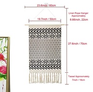 Tapeçaria de Parede Macramê Boho - 50x86 cm - Diamante Geométrico para Decoração de Quarto e Sala - imagem 4