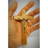 Crucifixo de Porta em Madeira Clara 12 cm - Decoração Sagrada com Estilo - imagem 5