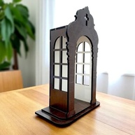 Capela Oratório Barroco em Madeira 21cm - Ideal para Imagens até 15cm - Decoração Religiosa Elegante - imagem 5