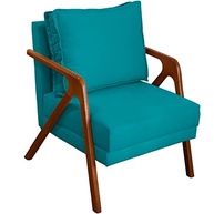 Kit 2 Poltronas Decorativas Shine em Madeira Maciça com Tecido Suede - Ideal para Sala, Escritório e Recepção - imagem 5