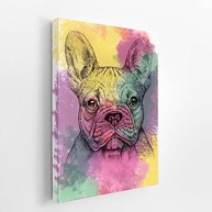 Quadro Decorativo Buldogue Francês Aquarela 30x40cm - Canvas Premium com Moldura de Madeira - imagem 3
