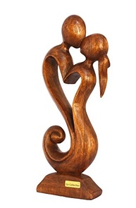Estátua de Madeira Abstrata 30,5cm - Escultura Feita à Mão para Decoração Moderna - imagem 4