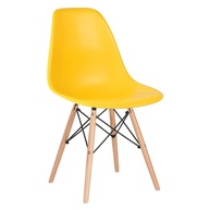 Cadeira Charles Eames Eiffel DSW Amarela - Design Moderno com Pés de Madeira Clara - imagem 1