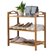 Organizador de Sapatos em Madeira de Bambu com 3 Prateleiras - Estante Multiuso Moderna para Entrada e Closet - imagem 1