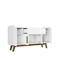 Buffet Aparador Retrô Branco/Cinamomo com Pés de Madeira - imagem 2