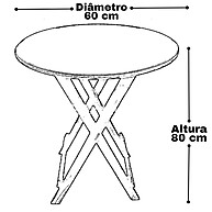 Mesa Dobrável para Churrasco Redonda de Madeira - imagem 1