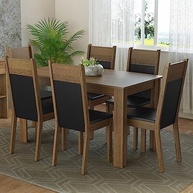 Conjunto de Sala de Jantar Bahamas - Mesa de Madeira com 6 Cadeiras Confortáveis - imagem 3