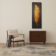 Quadro Decorativo Pena em Madeira Maciça 98x35cm | Design Moderno com Moldura Preta para Sala e Ambientes - imagem 3