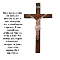 Crucifixo de Parede em Resina e Madeira - 27,8 cm | Decoração Sagrada com Detalhes Exclusivos - imagem 5