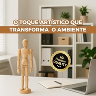 Manequim Articulado de Madeira – Referência Artística e Decoração Criativa para Estúdio e Casa - imagem 4