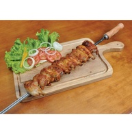 Espeto de Churrasco 85cm Mor: Aço Cromado e Madeira - imagem 2