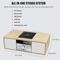 Sistema de Som Vintage WIITHINK: Madeira, Bluetooth, CD Player e Rádio FM para Sua Casa - imagem 3