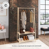 Arara Expositora de Madeira com Prateleiras e Cabideiro - Organize seu Espaço com Estilo - imagem 3