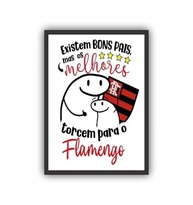 Quadro Decorativo Pai Flamengo 24x33cm - Moldura Madeira Reflorestada com Design Exclusivo - imagem 2