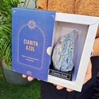 Cianita Azul em Base de Madeira - Pingente Feng Shui para Intuição e Expressão - imagem 2