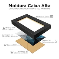 Quadro Decorativo Abstrato Traços Marrom Moderno 40x60cm com Moldura de Madeira - Kit com 3 Unidades - imagem 5