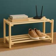 Sapateira em Madeira 2 Andares Moderna para Sala e Hall - Organize com Estilo - imagem 2