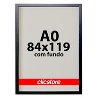 Moldura 84x119cm A0 Preta com Fundo – Sem Vidro | Madeira Reflorestada - imagem 1