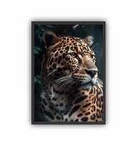 Quadro Decorativo Onça Preta 45x33cm - Estampa Vibrante em Madeira Reflorestada - imagem 2
