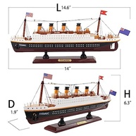 Modelo de Navio RMS Titanic em Madeira | Réplica Detalhada 35,5cm | Decoração Náutica Premium - imagem 3