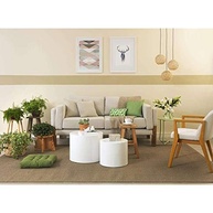 Banqueta Redonda 70cm em Madeira Natural – Estilo Rústico Moderno - imagem 5