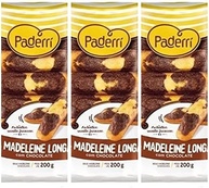 Kit c/3 Pacotes de MADELEINE LONGA CHOCOLATE PADERRI 200G - imagem 2