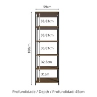 Guarda-Roupa Closet Modulado Valencia 59cm Rustic/Preto Madesa - Organize com Estilo e Funcionalidade - imagem 3