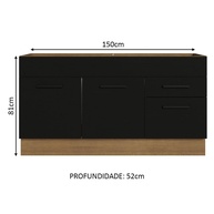 Balcão de Pia Cozinha 150cm Agata Madesa - imagem 2