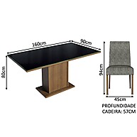 Sala de Jantar Completa: Mesa e 6 Cadeiras Alexis Madesa - imagem 2