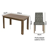Sala de Jantar Completa: Mesa e 6 Cadeiras Allegro Madesa - imagem 2