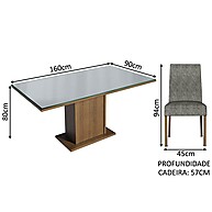 Sala de Jantar Completa: Mesa e 4 Cadeiras Avril Madesa - imagem 2