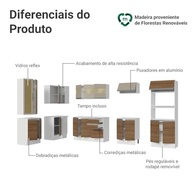 Armário de Cozinha Canto Smart Madesa 447cm Branco/Rústico - Design Moderno e Funcionalidade - imagem 4