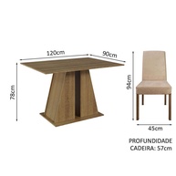 Sala de Jantar Completa: Mesa + 6 Cadeiras Cheryl Madesa - imagem 2