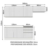 Cozinha Completa Madesa Acordes 260003 100% MDF com Design Moderno e Ampla Organização - imagem 3