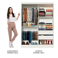 Guarda-Roupa Solteiro Madesa Luke 2P com Espelho | Design Moderno e Espaçoso - imagem 5