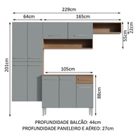 Cozinha Compacta 229cm Emilly Madesa - imagem 2