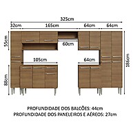 Cozinha Completa 325cm Rustic Emilly Madesa - imagem 2