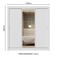 Guarda-Roupa Casal 3 Portas Correr Espelho – Madesa - imagem 2