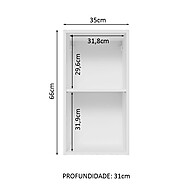 Armário Aéreo Cozinha 35cm Branco Glamy Madesa - imagem 2