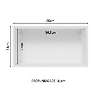 Aéreo de Cozinha 60cm Branco Glamy Madesa - imagem 2