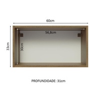 Armário Aéreo Cozinha 60cm: Rustic/Branco Glamy Madesa - imagem 2