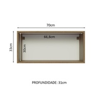 Armário Aéreo Cozinha 70cm: Rustic/Branco Glamy Madesa - imagem 2