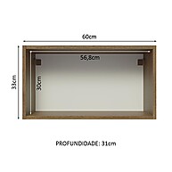 Armário Aéreo Cozinha 60cm: Rustic/Preto Glamy Madesa - imagem 2