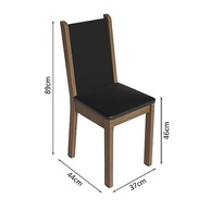 Conjunto de Sala de Jantar Alana Madesa - Mesa em Madeira com 4 Cadeiras Rustic/Preto - imagem 4