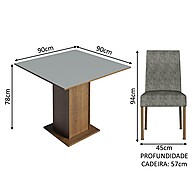 Sala de Jantar Completa: Mesa e 4 Cadeiras Karina Madesa - imagem 2