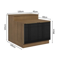 Ilha de Cozinha 120cm: Rustic/Preto Lux Madesa - imagem 2